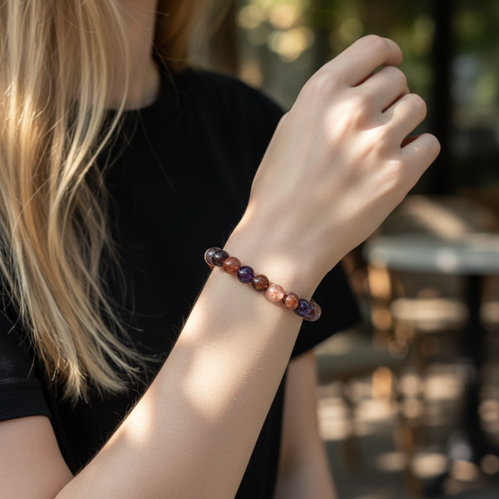 Strawberry Amethyst Crystal Beaded Bracelets