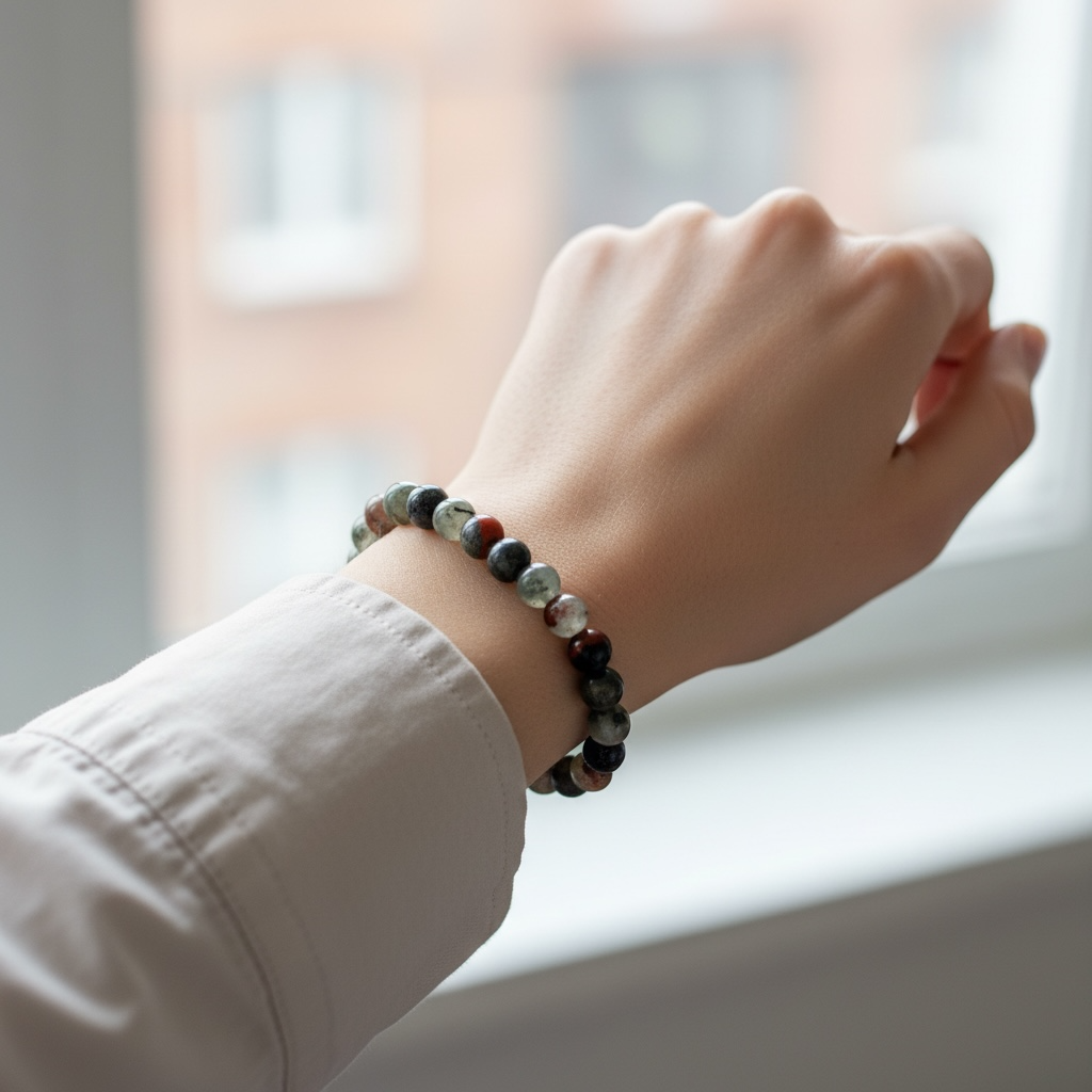 血石水晶串珠手鍊(8毫米)