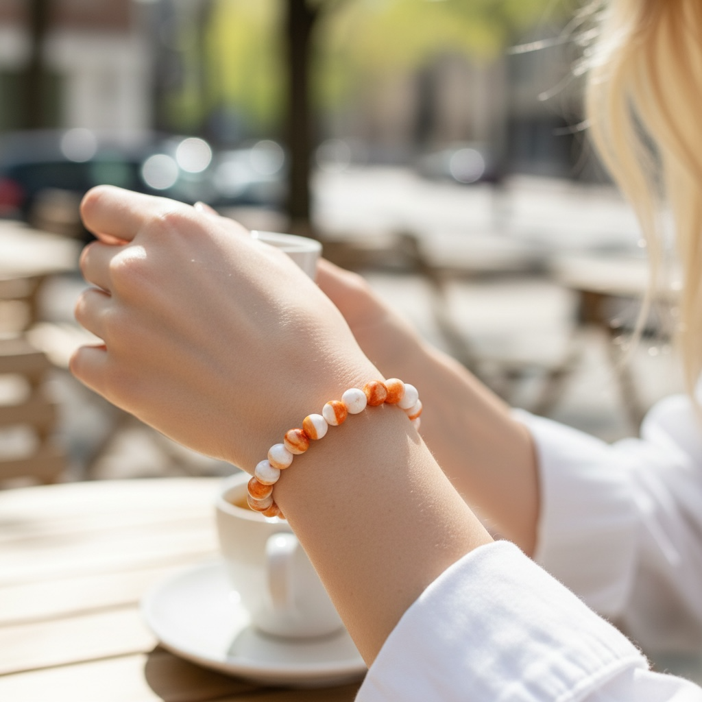 Spiny Oyster Crystal Beaded Bracelet