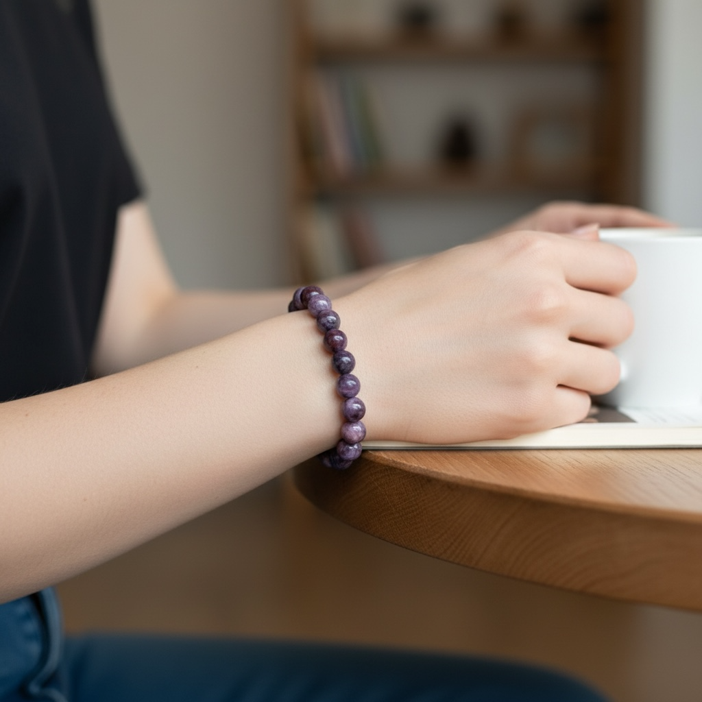 Charoite Crystal Beaded Bracelet