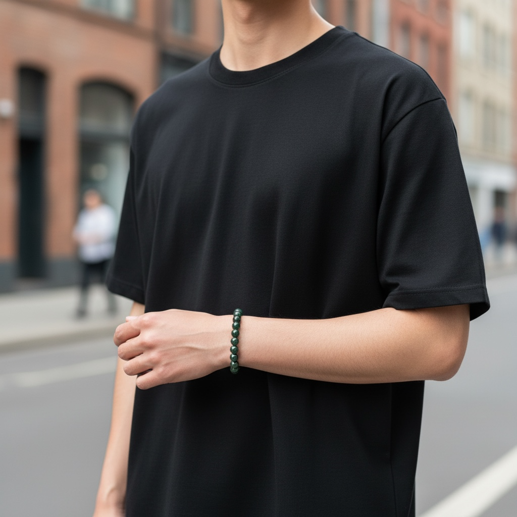 Premium Guatemalan Green Jade Beaded Bracelet