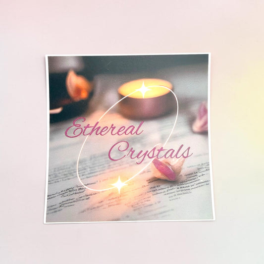 Ethereal Crystals Logo Water Proof Vinyl Sticker (Candle Light)