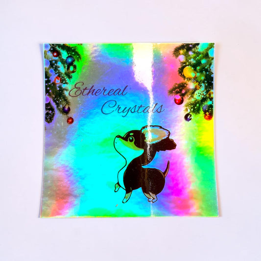Luna Water Proof Vinyl Holographic Sticker (Christmas)