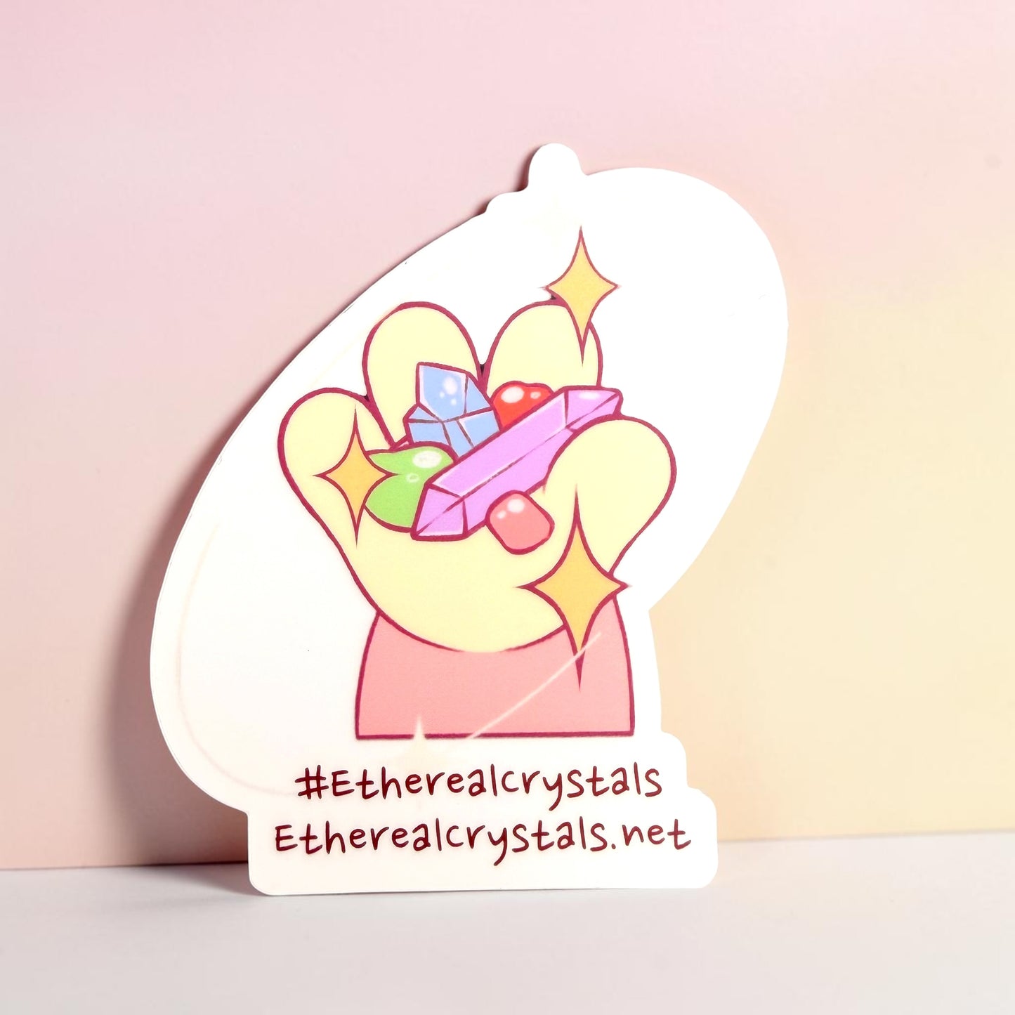 Abundantia is Bored Water Proof Vinyl Sticker (Palmful of Crystals)