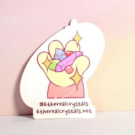 Abundantia is Bored Water Proof Vinyl Sticker (Palmful of Crystals)
