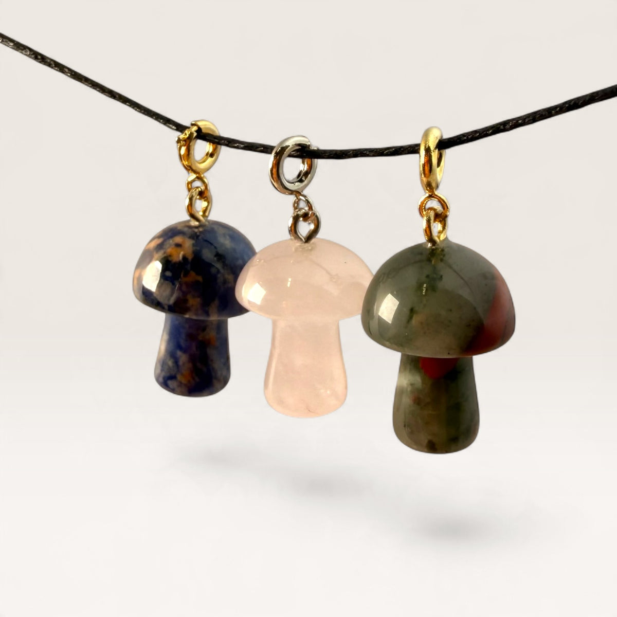 Mini Crystal Mushroom Pendant Collection