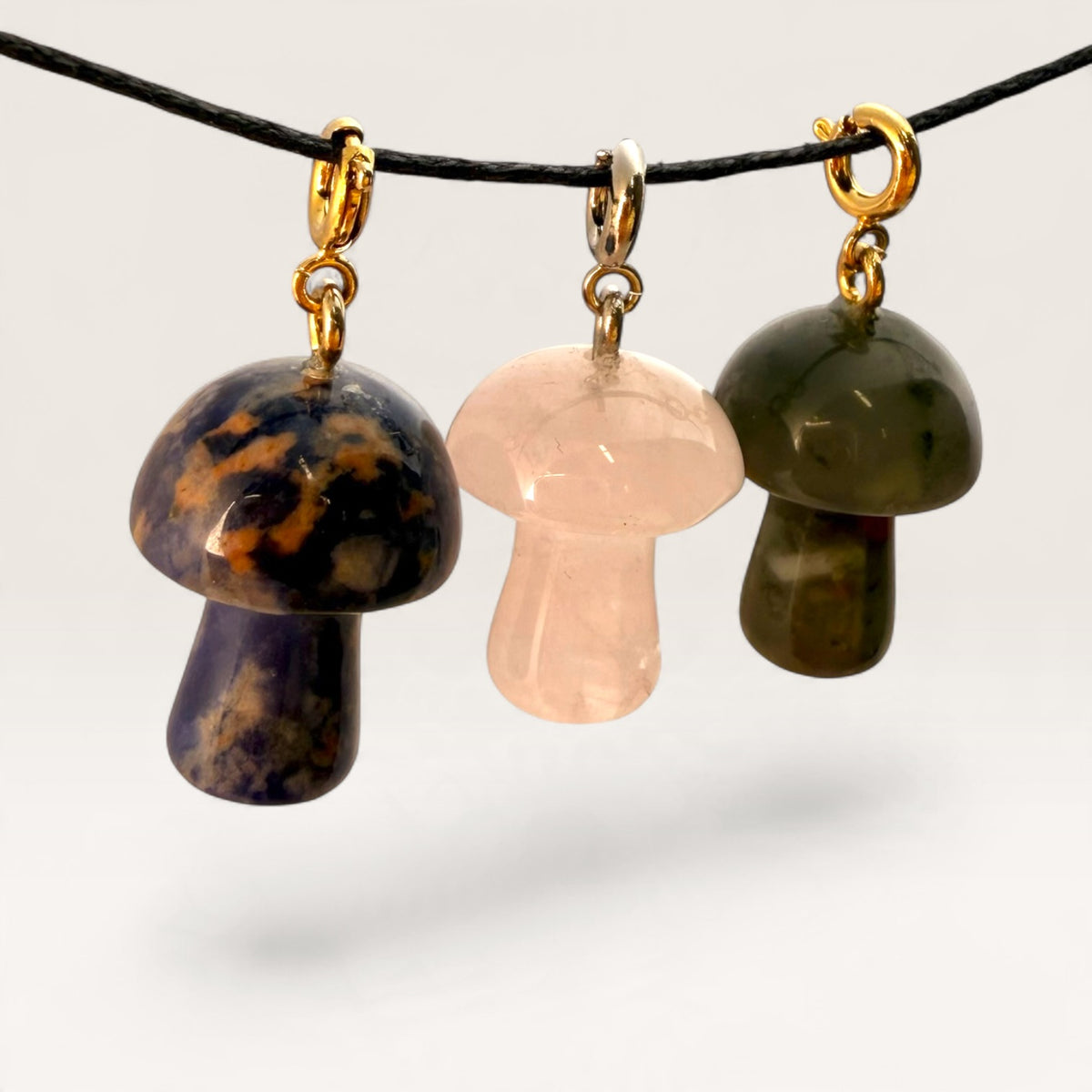 Mini Crystal Mushroom Pendant Collection