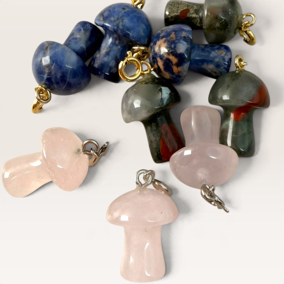 Mini Crystal Mushroom Pendant Collection
