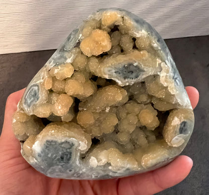 Yellow Amethyst Crystal Geode (S)