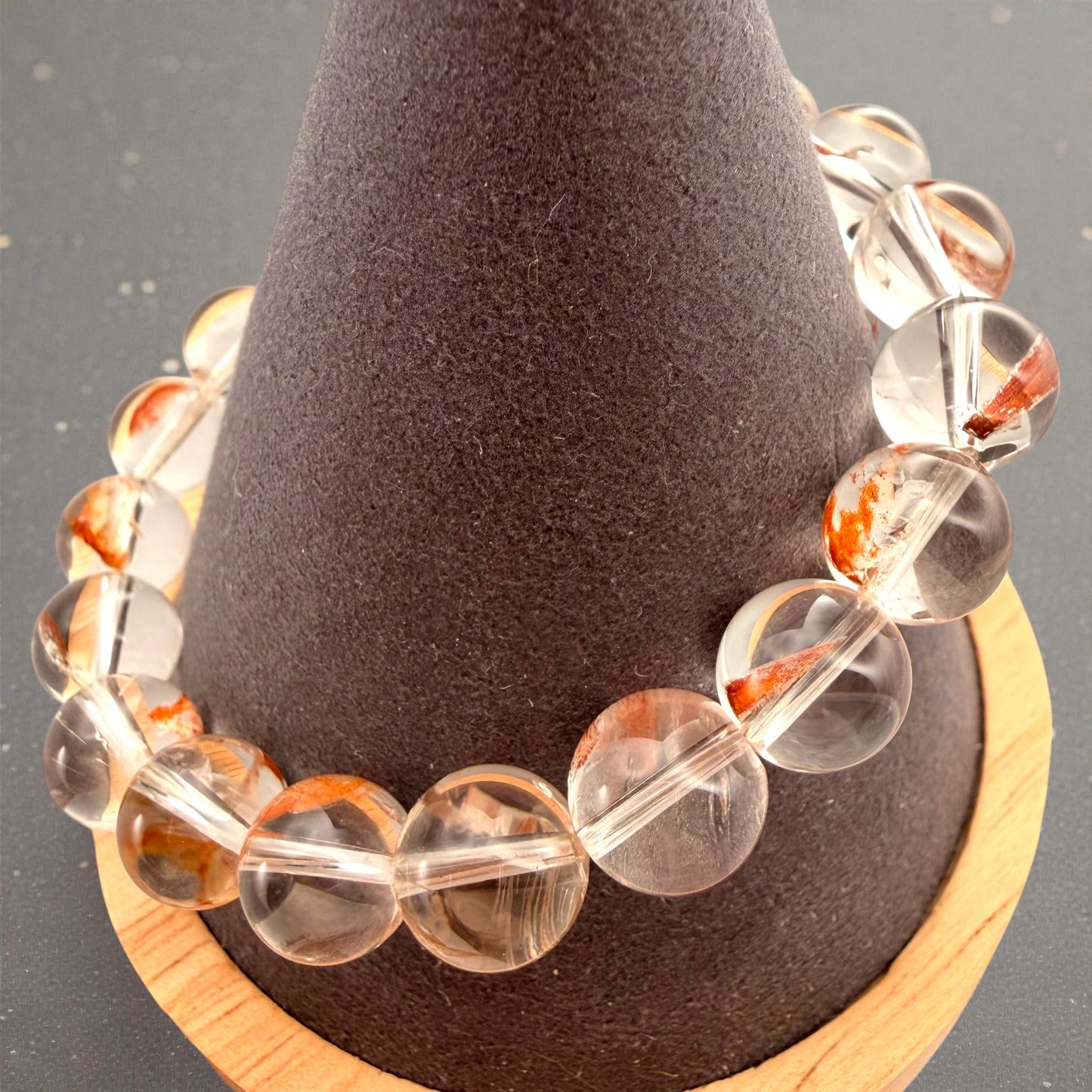 Hematite Included Clear Quartz Crystal Beaded Bracelets