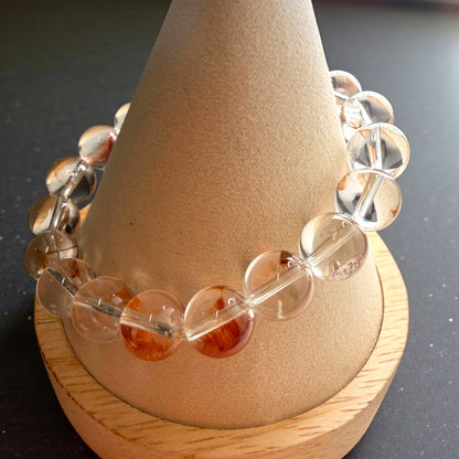 Hematite Included Clear Quartz Crystal Beaded Bracelets