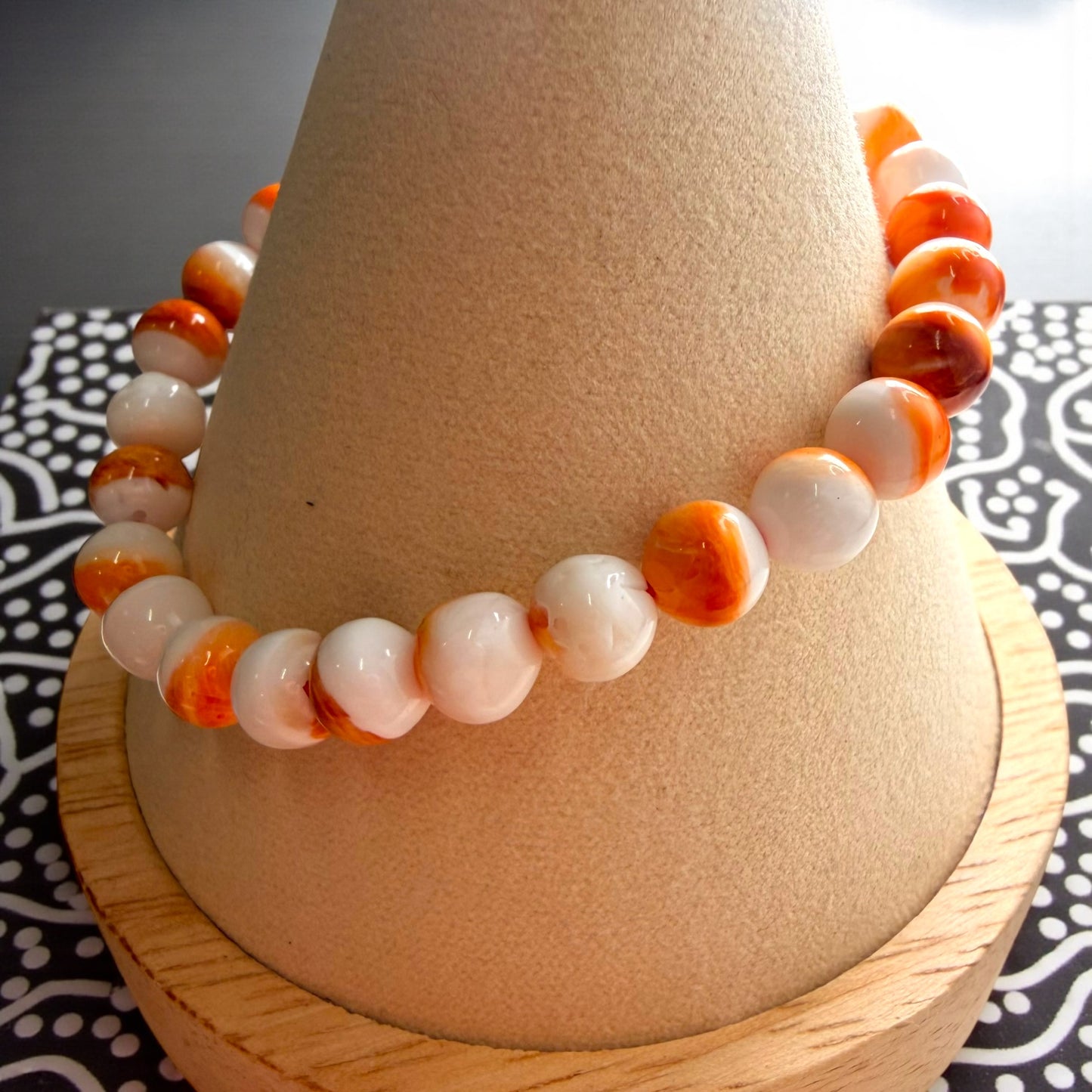 Spiny Oyster Crystal Beaded Bracelet