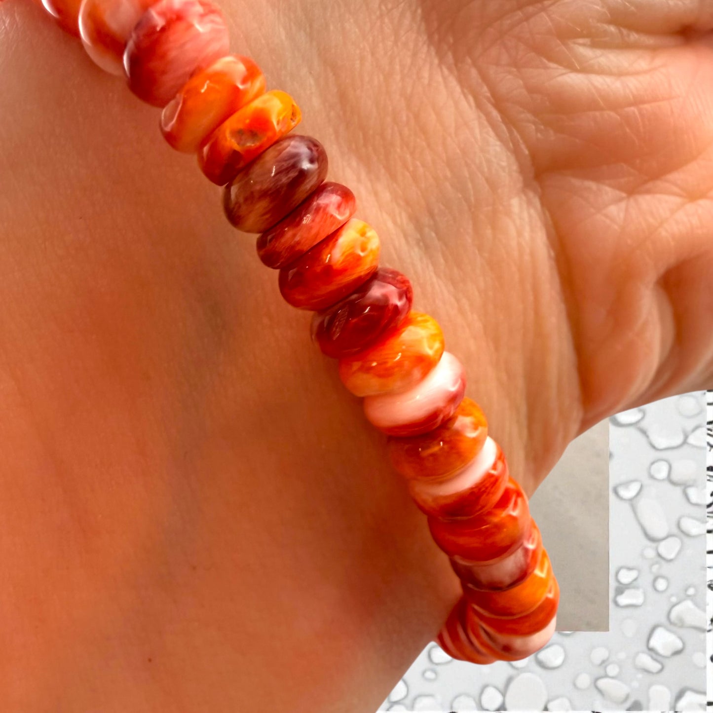 Spiny Oyster Crystal Beaded Bracelet