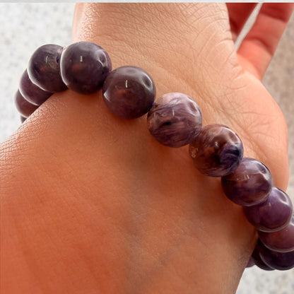 Charoite Crystal Beaded Bracelet