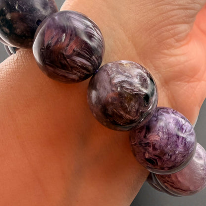 Charoite Crystal Beaded Bracelet