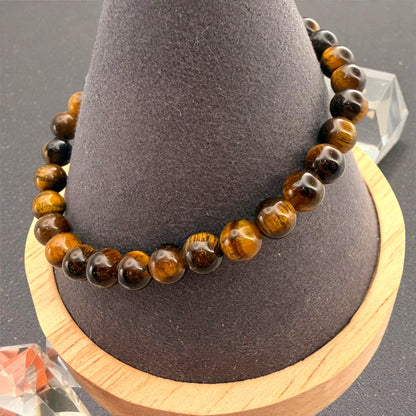 Tiger's Eye Crystal Beaded Bracelet