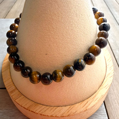 Tiger's Eye Crystal Beaded Bracelet