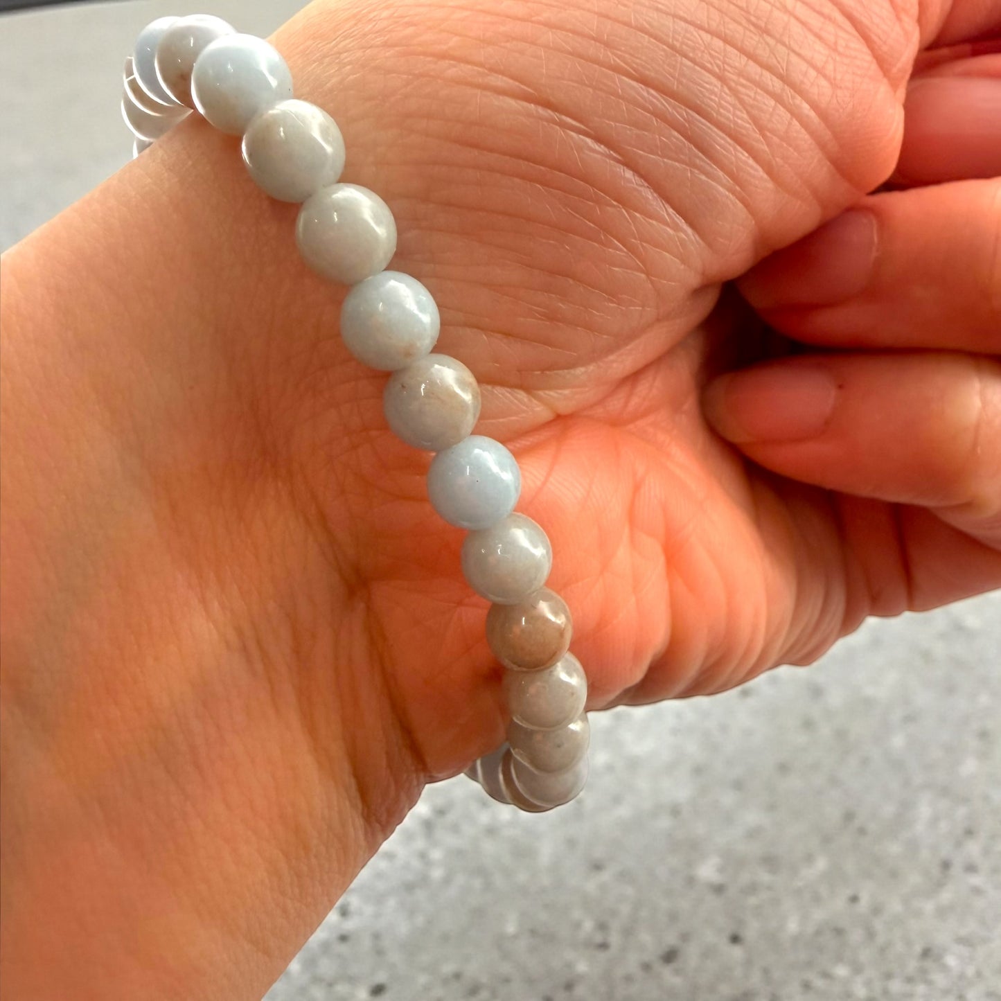 Angelite Crystal Beaded Bracelet