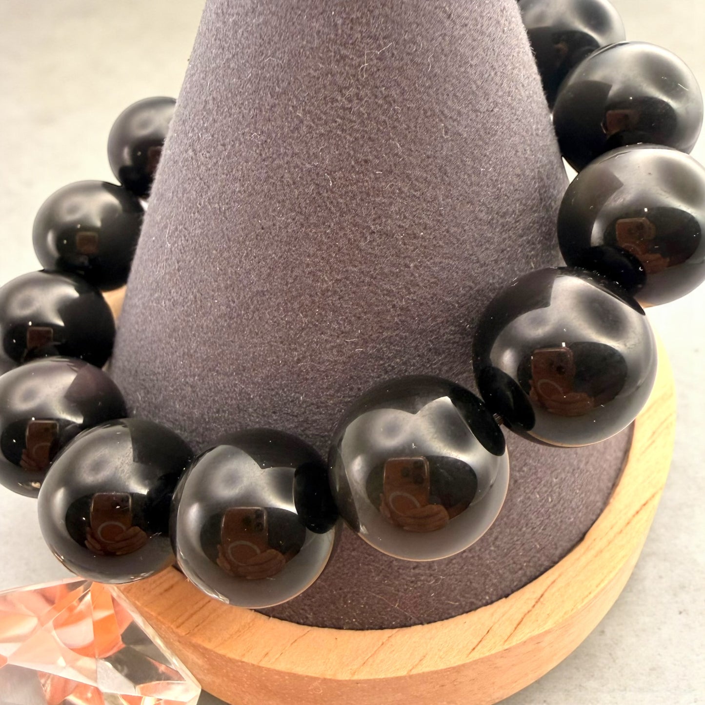 Rainbow Sheen Obsidian Crystal Beaded Bracelets (~16 mm)