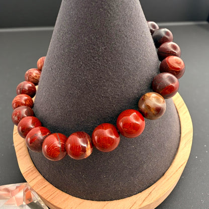 曲折紅碧玉串珠手鍊