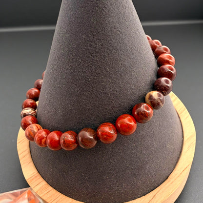 曲折紅碧玉串珠手鍊