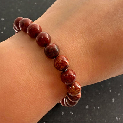 曲折紅碧玉串珠手鍊