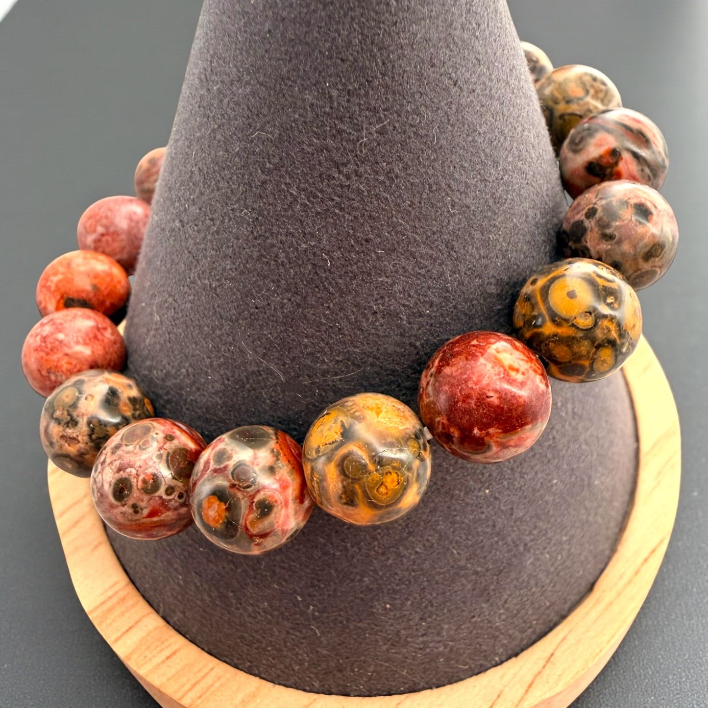 豹紋碧玉串珠手鍊