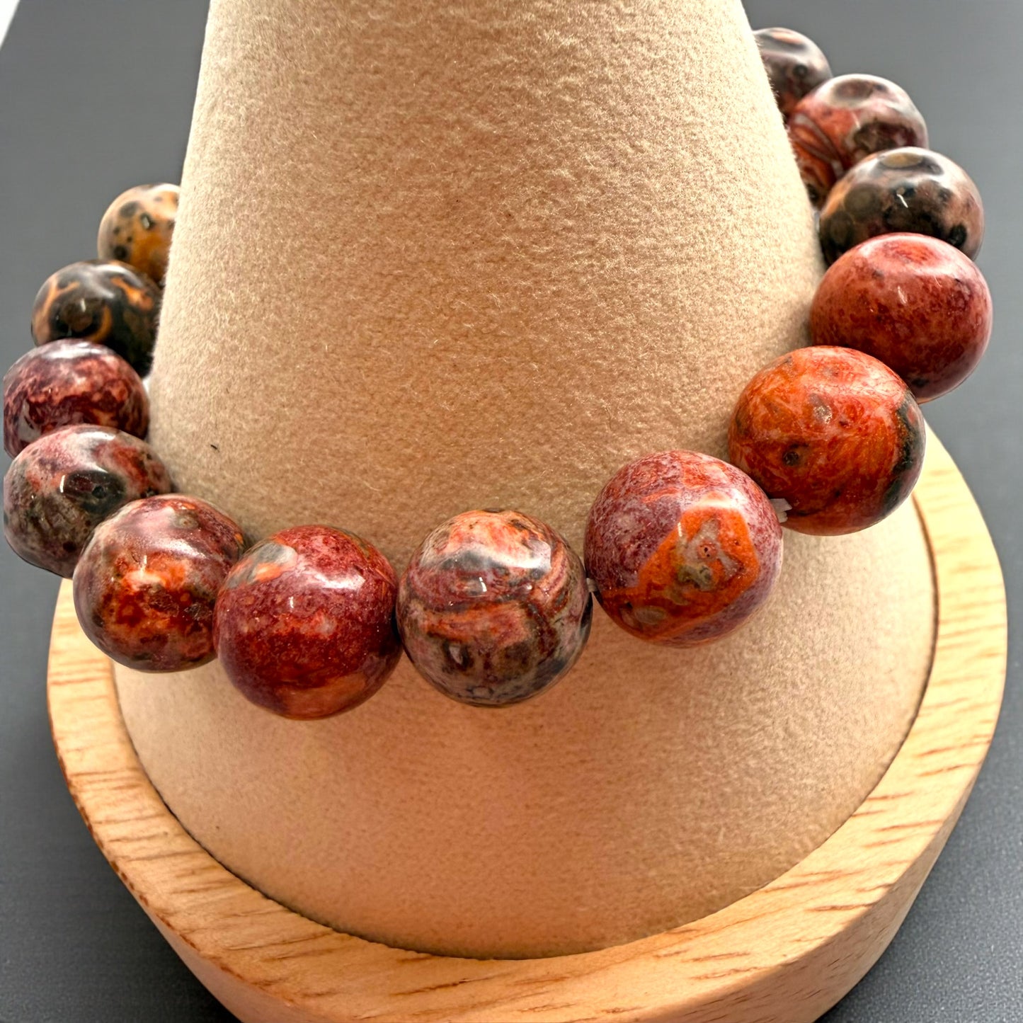 豹紋碧玉串珠手鍊