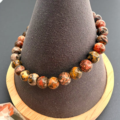 豹紋碧玉串珠手鍊