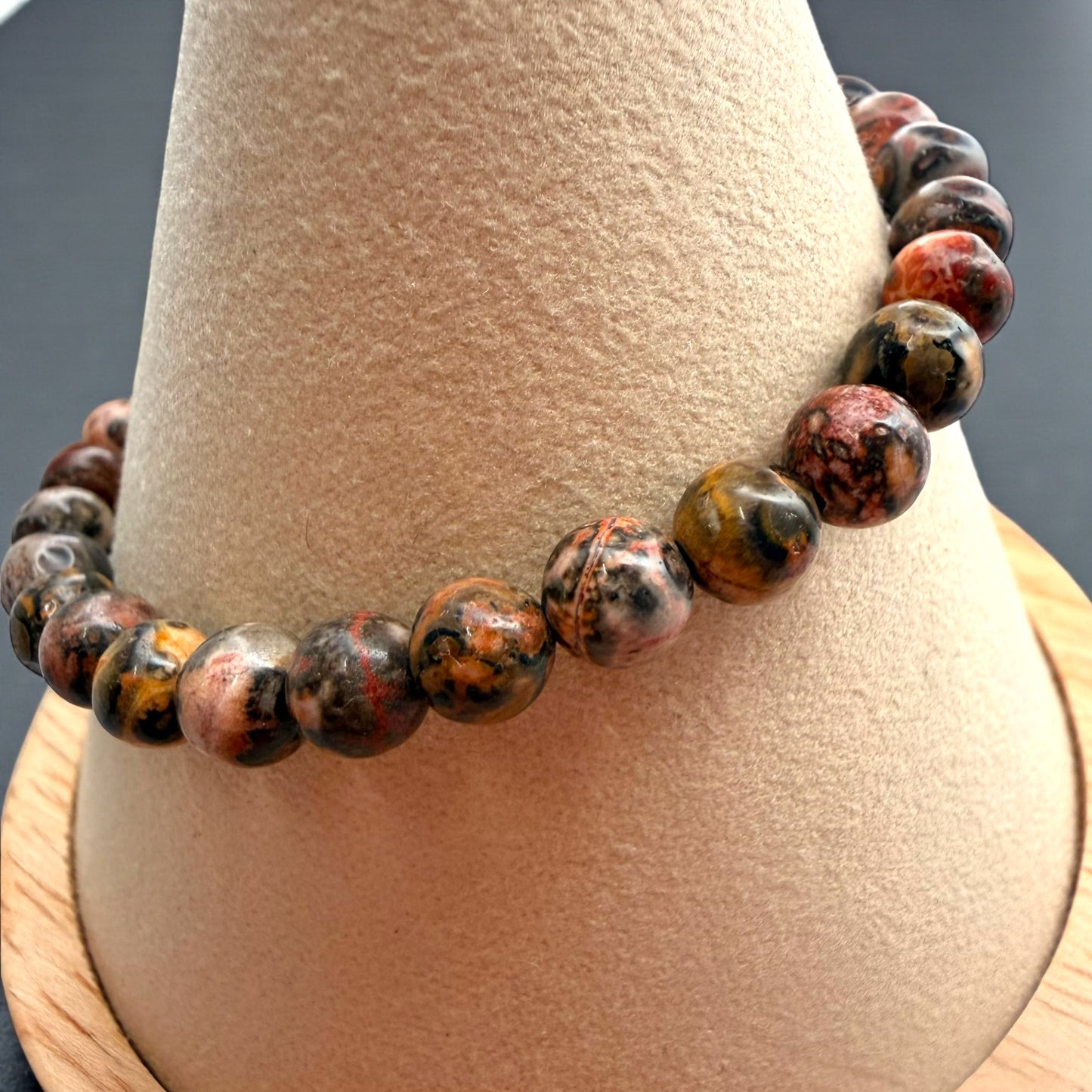 豹紋碧玉串珠手鍊