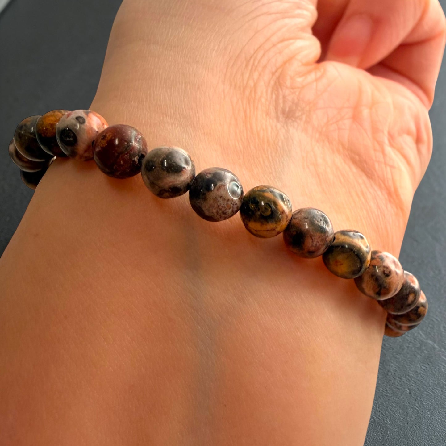 豹紋碧玉串珠手鍊