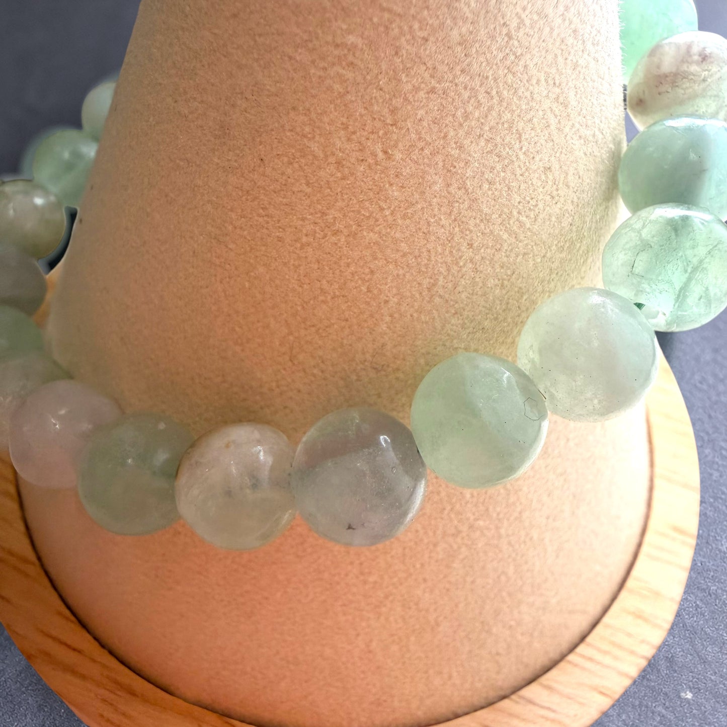Multicolored Fluorite Crystal Beaded Bracelet, Unpolished
