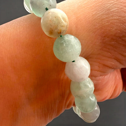 Multicolored Fluorite Crystal Beaded Bracelet, Unpolished