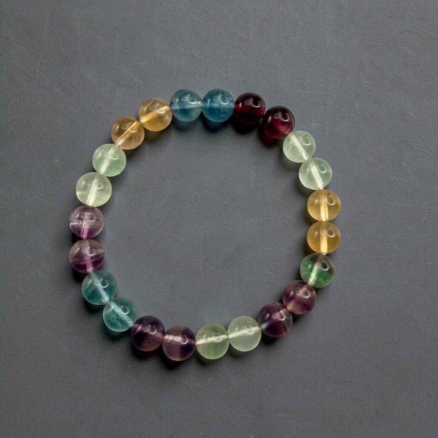 Candy Fluorite Crystal Beaded Bracelet, Premium