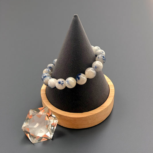 Dumortierite In Quartz Crystal Beaded Bracelets