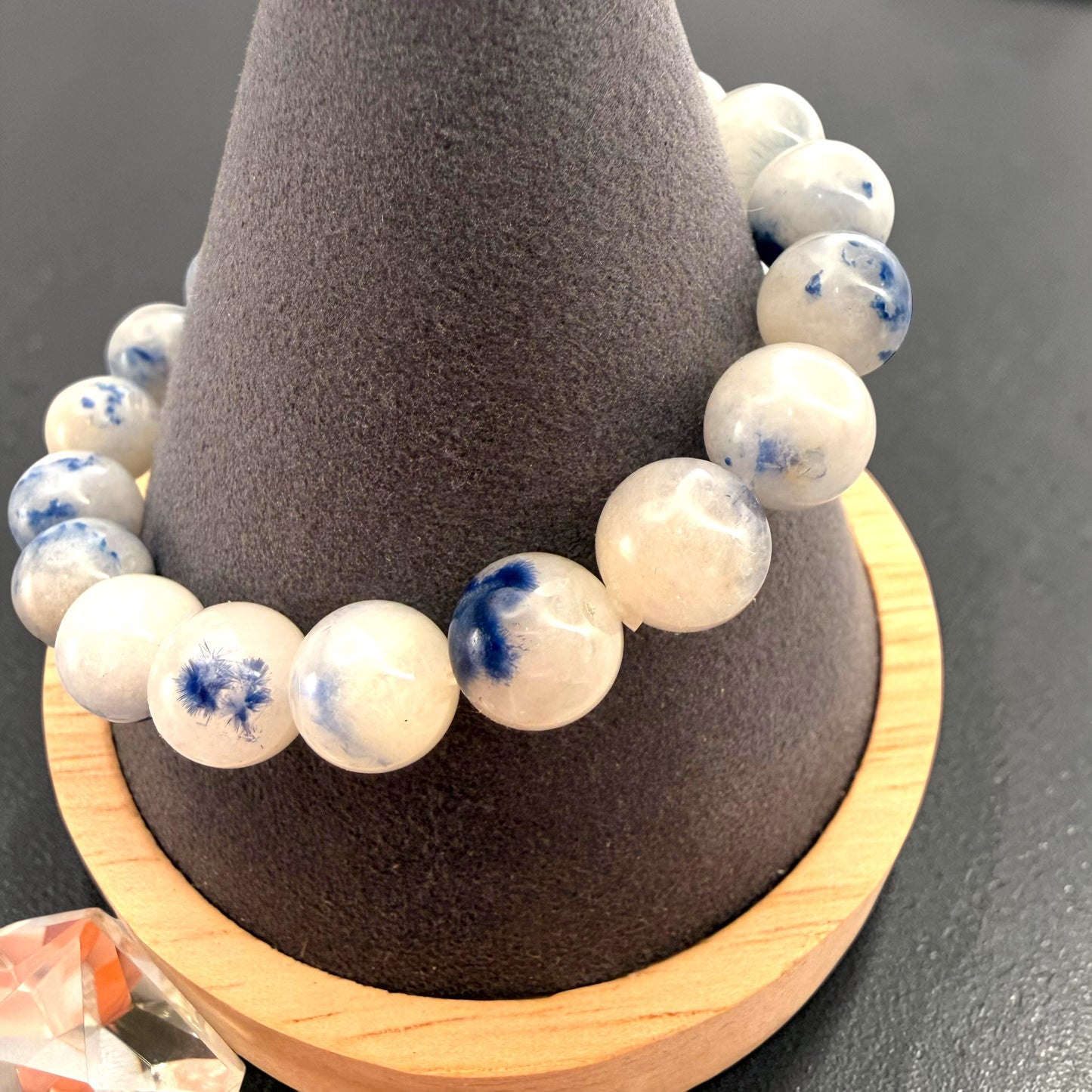 Dumortierite In Quartz Crystal Beaded Bracelets