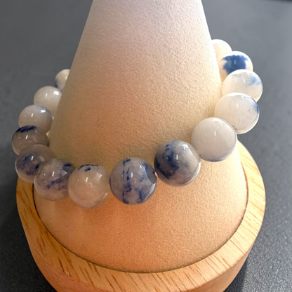 Dumortierite In Quartz Crystal Beaded Bracelets