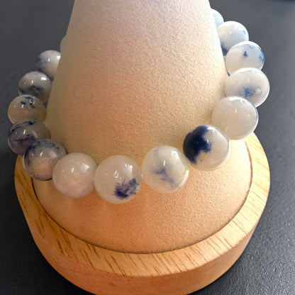 Dumortierite In Quartz Crystal Beaded Bracelets