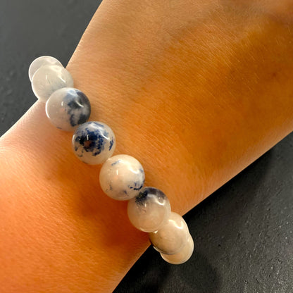 Dumortierite In Quartz Crystal Beaded Bracelets