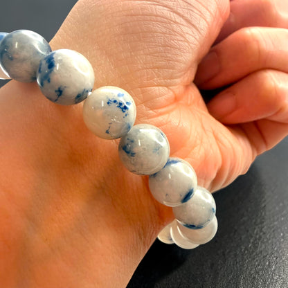 Dumortierite In Quartz Crystal Beaded Bracelets