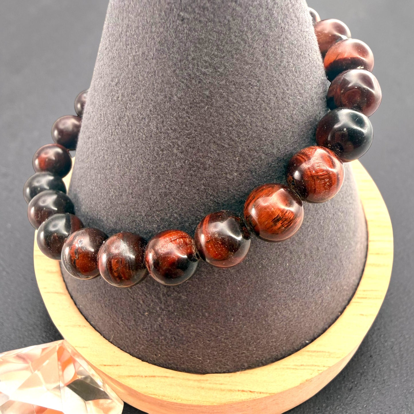 Red Tiger's Eye Crystal Beaded Bracelet (8mm)