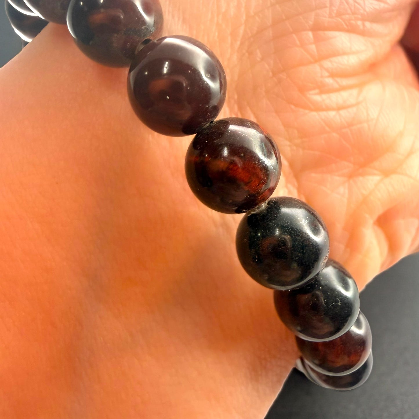 Red Tiger's Eye Crystal Beaded Bracelet (8mm)