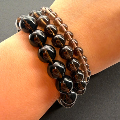 Smoky Quartz Crystal Beaded Bracelet