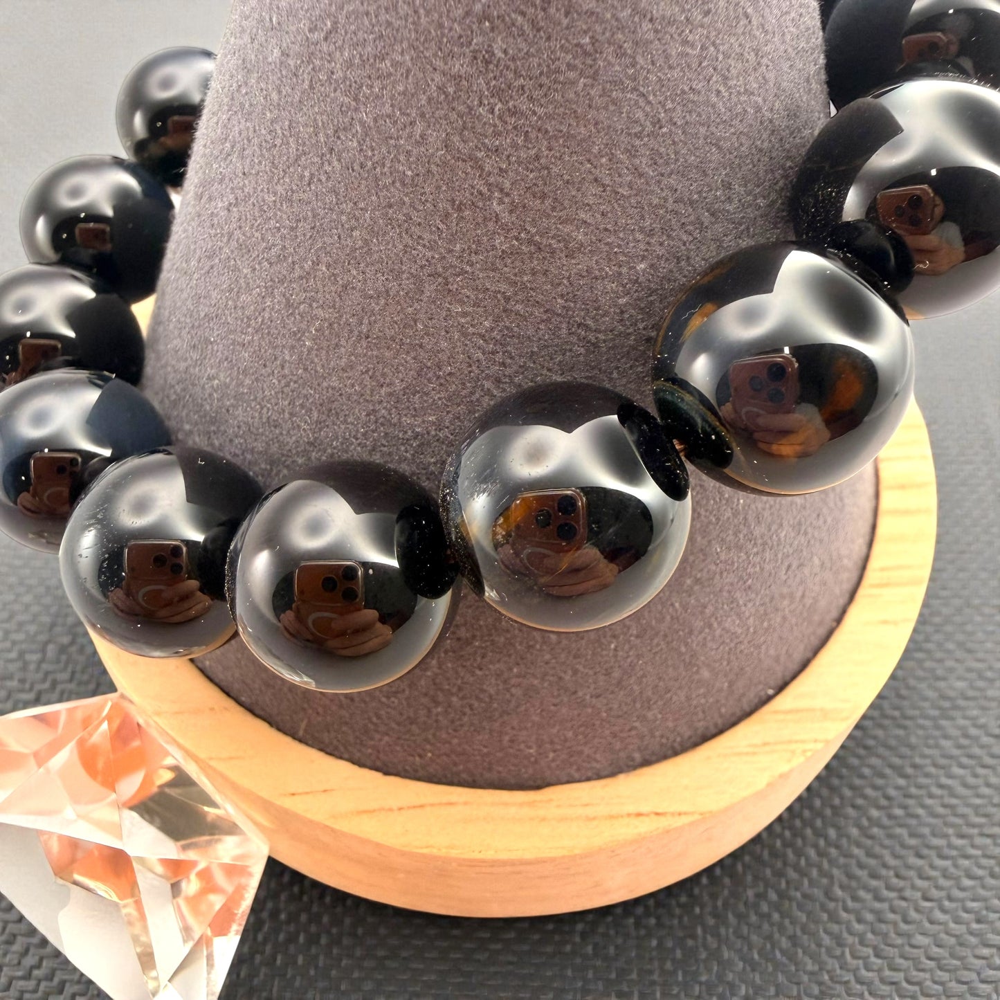 Blue Tiger's Eye Crystal Beaded Bracelet