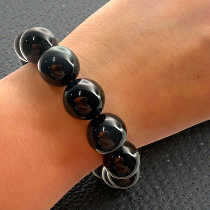 Blue Tiger's Eye Crystal Beaded Bracelet