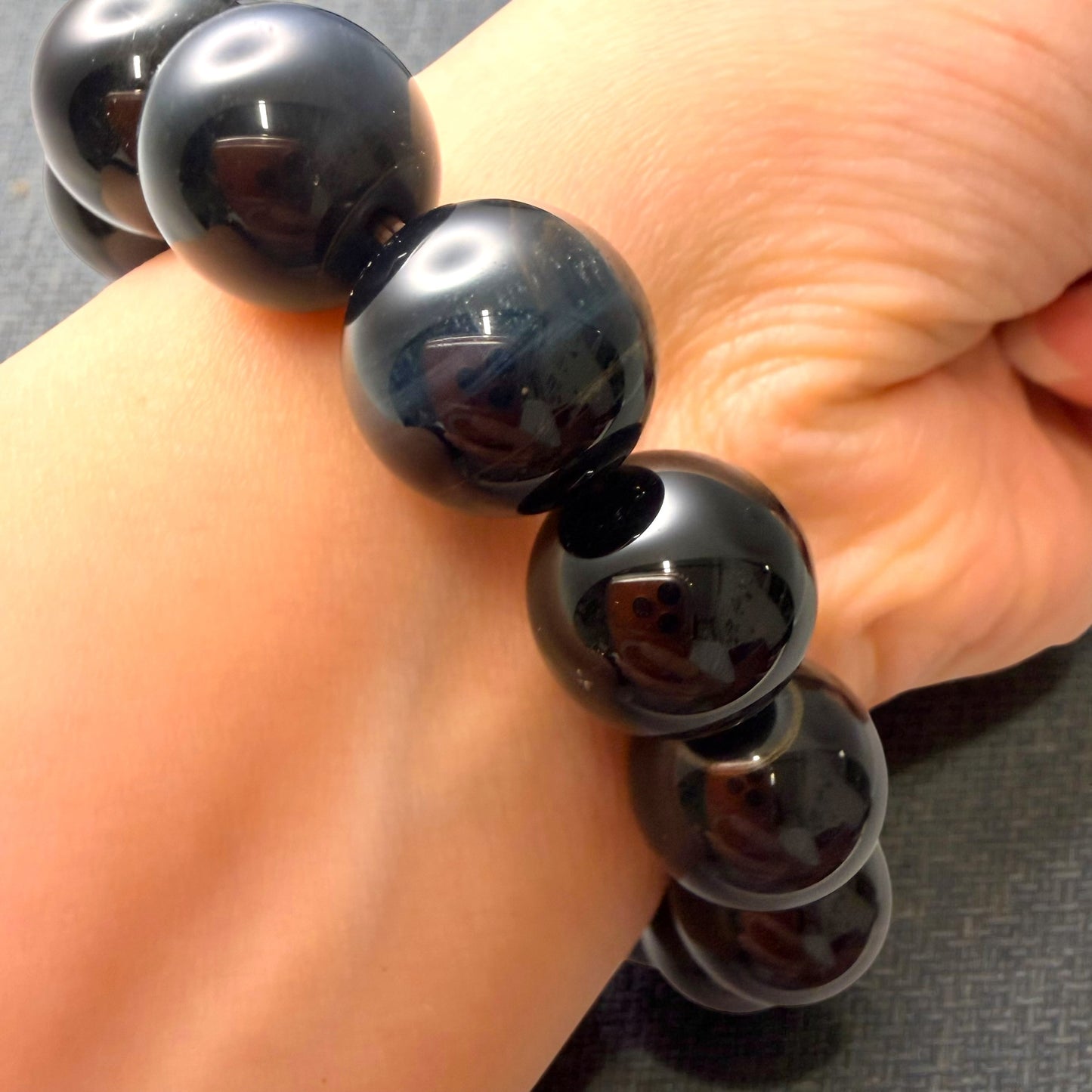 Blue Tiger's Eye Crystal Beaded Bracelet