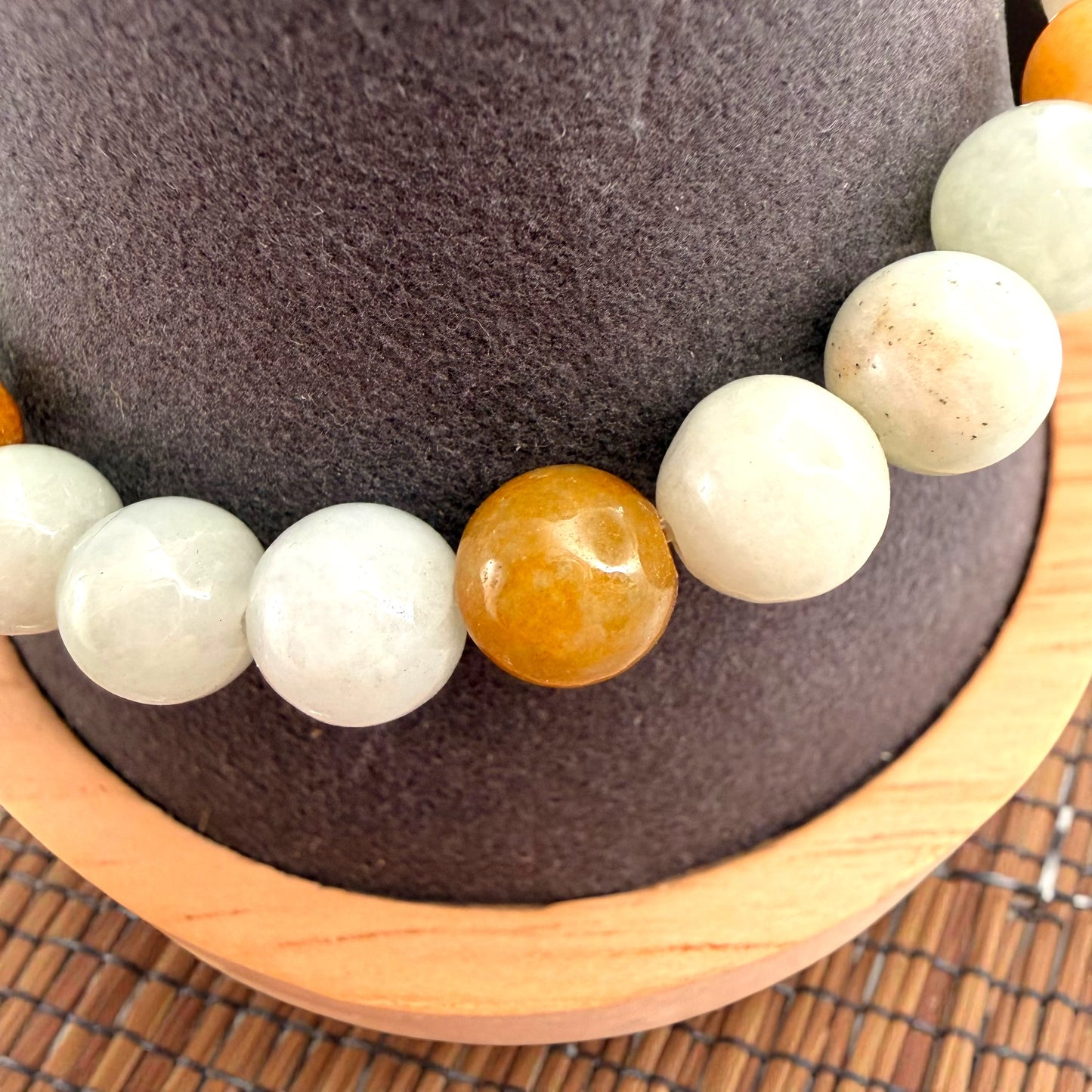 Muti-Color Burmese Jade Beaded Bracelet