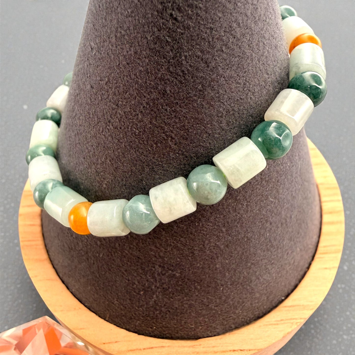 Muti-Color Burmese Jade Beaded Bracelet
