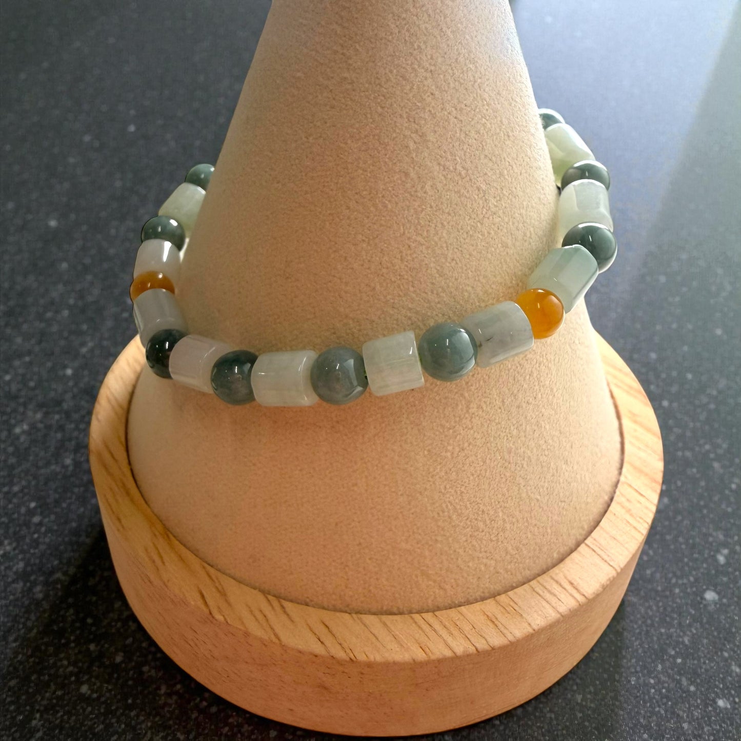 Muti-Color Burmese Jade Beaded Bracelet