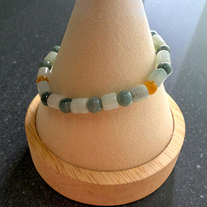 Muti-Color Burmese Jade Beaded Bracelet